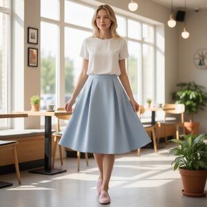 Chic Light Blue Maxi Skirt